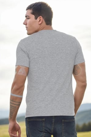 T9569 DEWBERRY BİSİKLET YAKA ERKEK T-SHIRT-GRİ