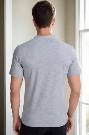 T9560 DEWBERRY T-SHIRT-GRİ