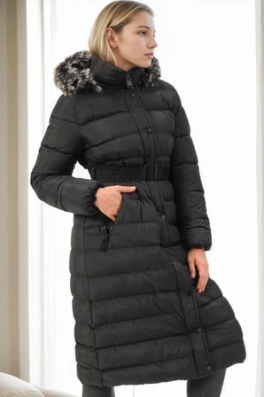 Z9779 DEWBERRY BAYAN KABAN-SİYAH