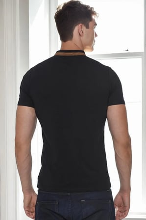 T9571 DEWBERRY FERMUARLI ERKEK T-SHIRT-SİYAH