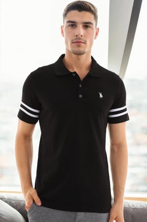 T9585 DEWBERRY ERKEK T-SHIRT-SİYAH