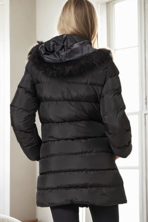 Z9763 DEWBERRY BAYAN KABAN-SİYAH