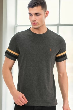 T9589 DEWBERRY ERKEK T-SHIRT-ANTRASİT