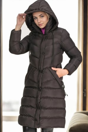 Z9719 DEWBERRY BAYAN KABAN-SİYAH