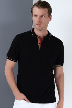 T9567 DEWBERRY ERKEK T-SHIRT-SİYAH