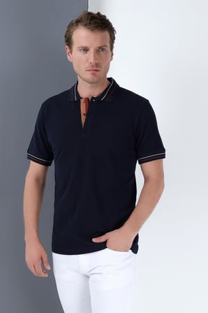 T9567 DEWBERRY ERKEK T-SHIRT-LACİVERT