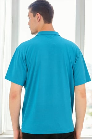 T0093 DEWBERRY ERKEK T-SHIRT-TURKUAZ