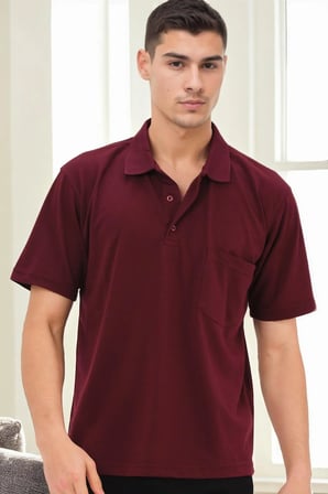 T0093 DEWBERRY ERKEK T-SHIRT-BORDO