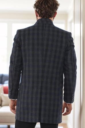 PLT9370 DEWBERRY ERKEK PALTO-DESENLİ LACİVERT