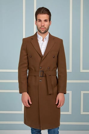 PLT8382 DEWBERRY ERKEK PALTO-DÜZ CAMEL