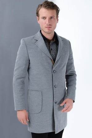 PLT8384 DEWBERRY ERKEK PALTO-GRİ-2