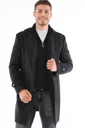 PLT9401 DEWBERRY ERKEK PALTO-ANTRASİT