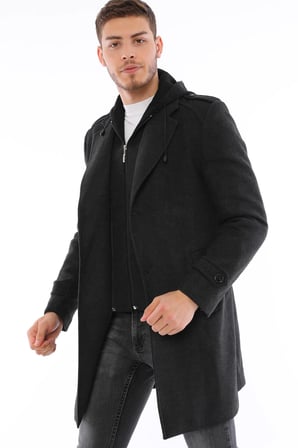PLT9401 DEWBERRY ERKEK PALTO-ANTRASİT