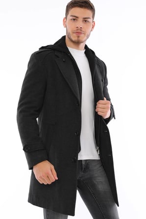 PLT9401 DEWBERRY ERKEK PALTO-ANTRASİT