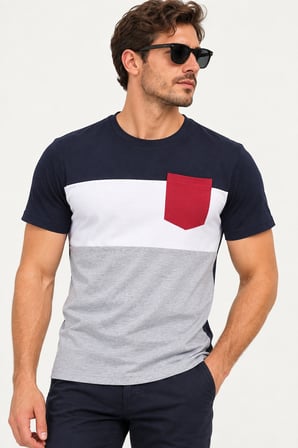 T9592 DEWBERRY ERKEK T-SHIRT-LACİVERT-1