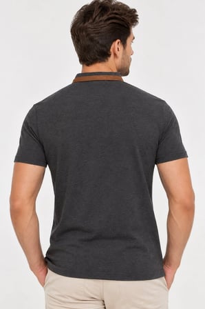 T9571 DEWBERRY FERMUARLI ERKEK T-SHIRT-ANTRASİT-1