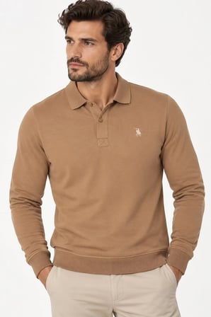 Dewberry Erkek Sweatshirt Düz Camel V9007 | Günlük Üst Giyim ve Casual Stil, Jean ve Chino Pantolon Kombinleri, Mont veya Ceket Altına Katmanlı Kullanım, Şehir Hayatı ve Hafta Sonu Gardırobu, Seyahat ve Arkadaş Buluşmaları, Günlük Stil, Şehir Giyimi
