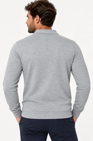 V9007 DEWBERRY ERKEK SWEATSHIRT-DÜZ GRİ