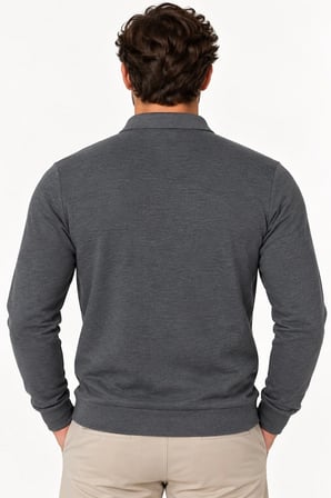 V9007 DEWBERRY ERKEK SWEATSHIRT-DÜZ ANTRASİT