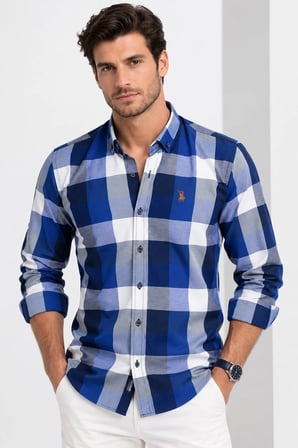 Dewberry Erkek Gömlek Lacivert-Açık Mavi G962 | Jean, Chino ve Kumaş Pantolon Kombinleri, Ceket ve Blazer Altına Smart Casual Stil, İşten Hafta Sonuna Şehir Gardırobu, Arkadaş Buluşmaları ve Akşam Yemeği, Loafer veya Sneaker ile Kombinleme