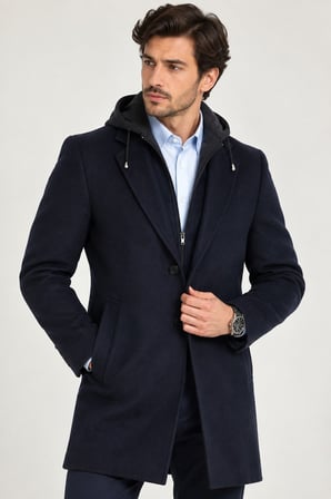 PLT9376 DEWBERRY ERKEK PALTO-LACİVERT-1