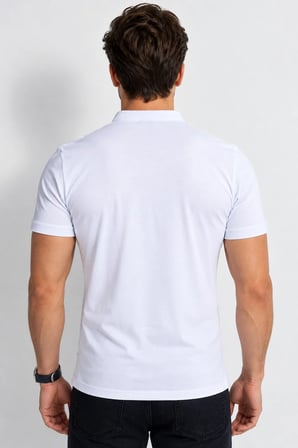 T9560 DEWBERRY T-SHIRT-DÜZ BEYAZ