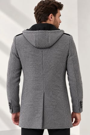 Dewberry Erkek Palto Desenli Gri PLT9406 | Günlük Dış Giyim ve Şehir Stili, Kazak ve Gömlek Üzerine Katmanlı Kullanım, Jean ve Kumaş Pantolon Kombinleri, Ofis, Hafta Sonu ve Akşam Buluşmaları, Seyahat ve Mevsim Geçişi Gardırobu, Günlük Stil