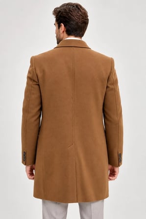 PLT9365 DEWBERRY ERKEK PALTO-DÜZ CAMEL