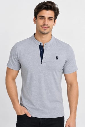T9560 DEWBERRY T-SHIRT-GRİ-2