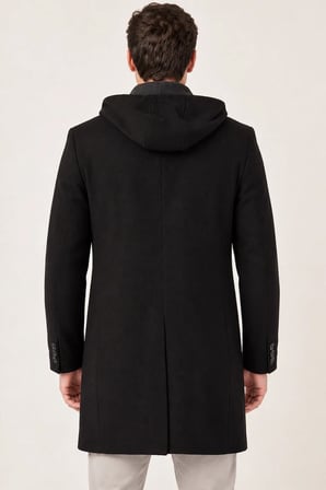 PLT9376 DEWBERRY ERKEK PALTO-SİYAH