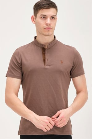 İKİLİ SET T8560 DEWBERRY ERKEK T-SHIRT-KAHVE-AÇIK MAVİ