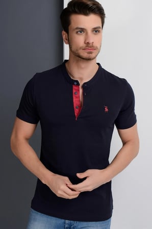 İKİLİ SET T8560 DEWBERRY ERKEK T-SHIRT-BEYAZ-LACİVERT-2
