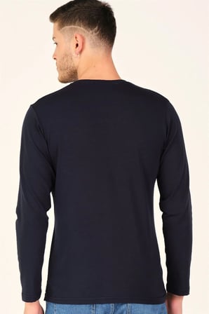 İKİLİ SET T8587 DEWBERRY V YAKA ERKEK SWEATSHIRT-LACİVERT-BEYAZ