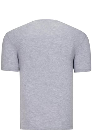 İKİLİ SET T8568 DEWBERRY V YAKA ERKEK T-SHIRT-GRİ - LACİVERT