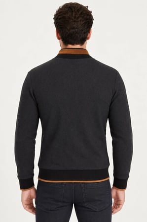 9021 DEWBERRY ERKEK SWEATSHIRT-BALIKSIRTI ANTRASİT-2