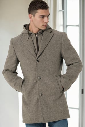 PLT9376 DEWBERRY ERKEK PALTO-KOYU GRİ-2