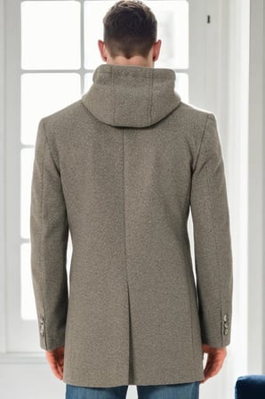 PLT9376 DEWBERRY ERKEK PALTO-KOYU GRİ-2