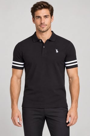 T9585 DEWBERRY ERKEK T-SHIRT-SİYAH-BEYAZ