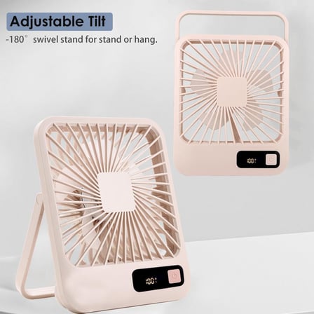 Küçük Masa Fanı, Taşınabilir USB Şarj Edilebilir, 2000mAh Pil ve LCD Ekranlı Eğilebilir Katlanabilir Kişisel Mini Fan, Güçlü Rüzgar, Ultra Sessiz, Ofis, Ev, Kamp için 5 Hız Modu