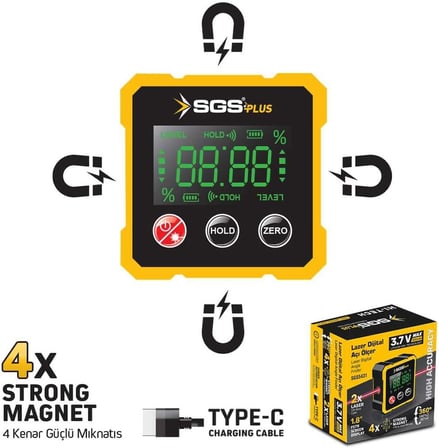LAZER DİJİTAL AÇI ÖLÇER MIKNATISLI SGS5431