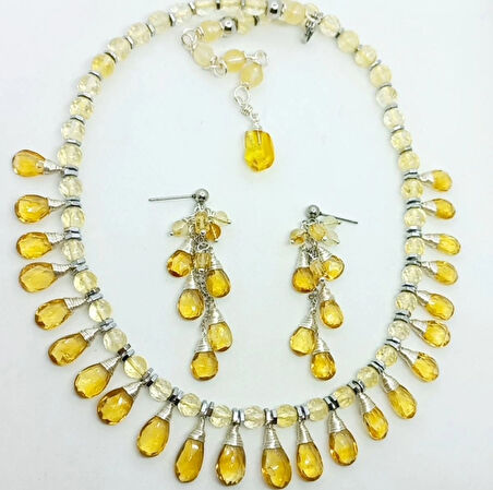 2464 Sitrin el yapımı kolye