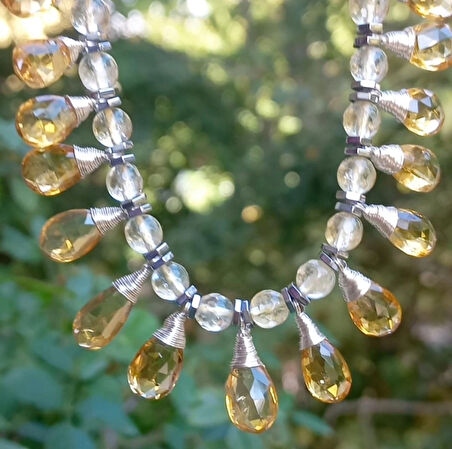 2464 Sitrin el yapımı kolye