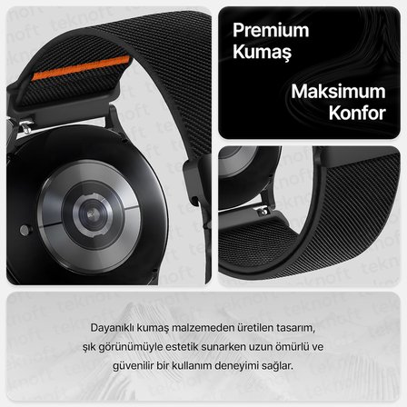 22mm ile Uyumlu Saatler için Steel Loop 46mm Yumuşak Kumaş Kordon HUAWEI Watch (GT6 Pro/GT6/GT5 Pro/GT5/GT4/Watch 4 Pro/GT3/GT3 Pro/GT2/GT2 Pro)