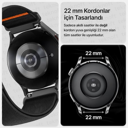 22mm ile Uyumlu Saatler için Steel Loop 46mm Yumuşak Kumaş Kordon HUAWEI Watch (GT6 Pro/GT6/GT5 Pro/GT5/GT4/Watch 4 Pro/GT3/GT3 Pro/GT2/GT2 Pro)