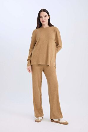 DeFacto Pantolon Traditional Flare Fit Düz Paça Fitilli Kaşkorse D6050AX24AUBG706