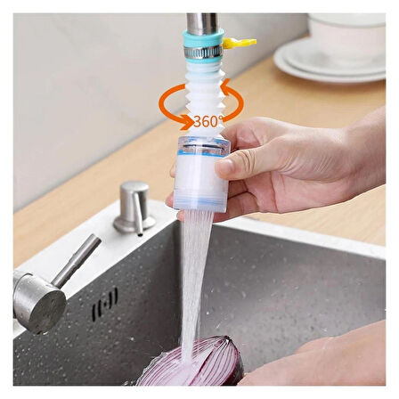 360 Derece Döner Başlıklı Musluk Ucu Su Filtresi - Temiz Su Filtre Aparatı