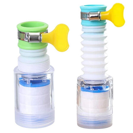 360 Derece Döner Başlıklı Musluk Ucu Su Filtresi - Temiz Su Filtre Aparatı