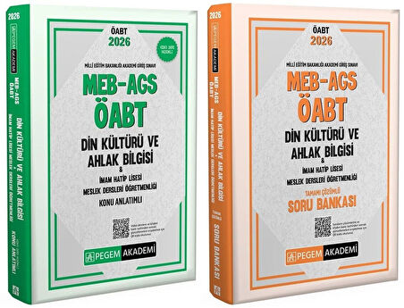 Pegem 2026 ÖABT MEB-AGS Din Kültürü Ahlak Bilgisi Öğretmenliği Konu Anlatımlı + Soru Bankası 2 li Set Pegem Akademi Yayınları
