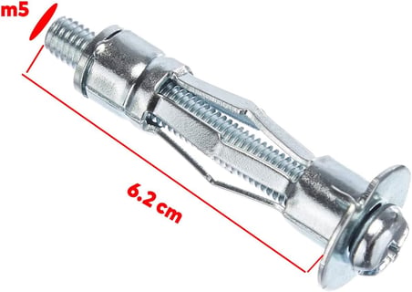 Çelik Alçıpan Boşluk Dübel FRT Tuğla Duvar Bims Paraşüt Dübeli 5x62 Metal 5 Adet