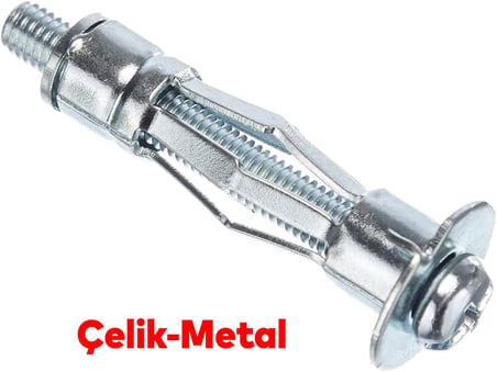 Çelik Alçıpan Boşluk Dübel FRT Tuğla Duvar Bims Paraşüt Dübeli 5x62 Metal 5 Adet